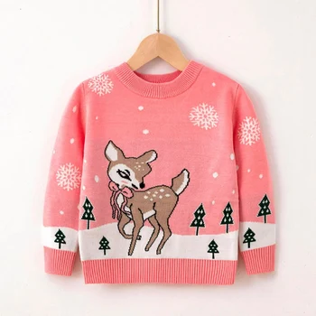 אופנתי חג הלבוש לפעוטות: חמוד וחמים סוודר מעיל (2-6 שנים)